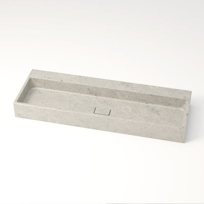 Vasque en pierre gris nuage Bleu de linière 120 cm –  Aumar