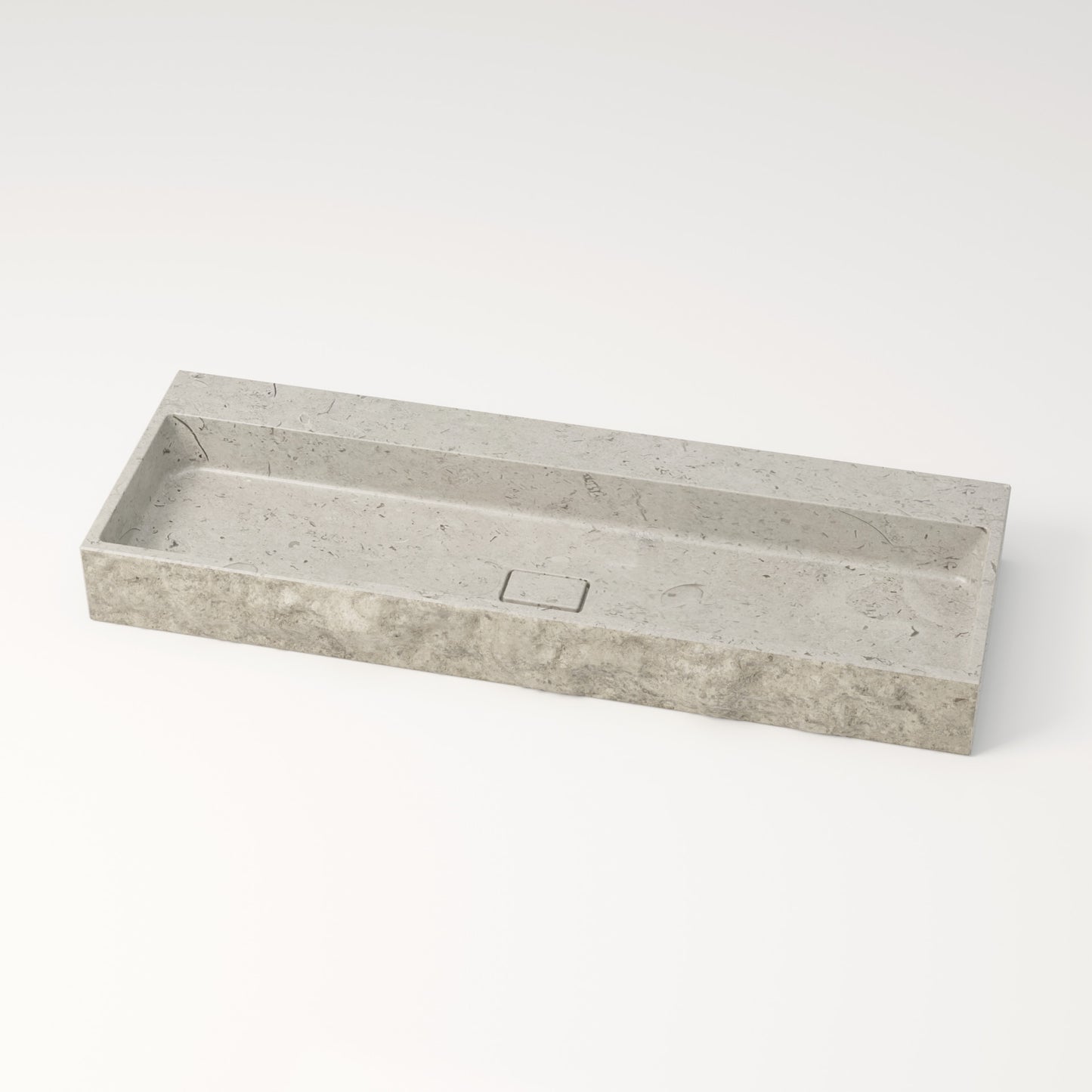 Vasque en pierre brute gris nuage Bleu de linière 120 cm –  Aumar