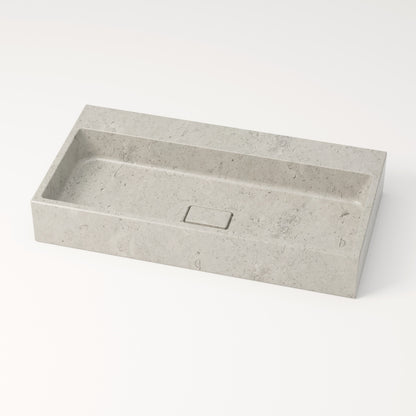 Vasque en pierre gris nuage Bleu de linière 80 cm – Aumar