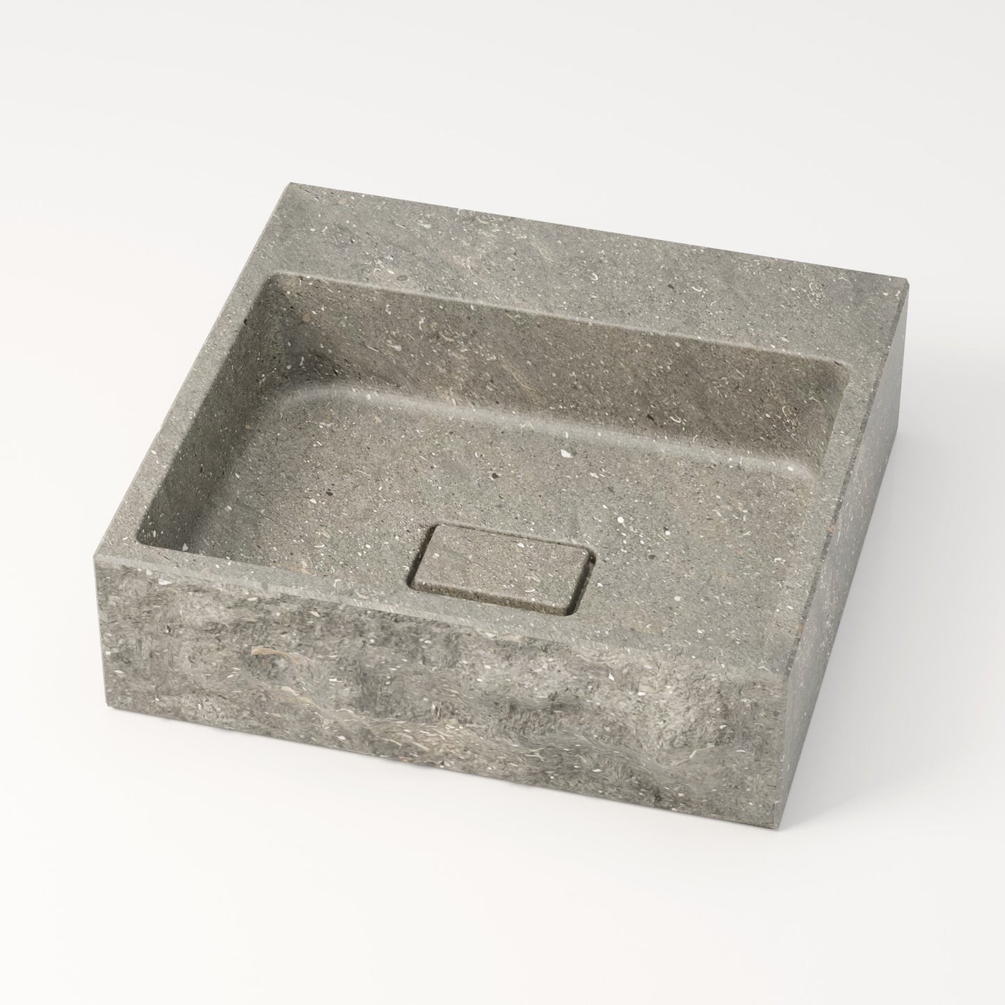 Vasque en marbre brute bleu gris de San Vicente 44 cm – Aumar