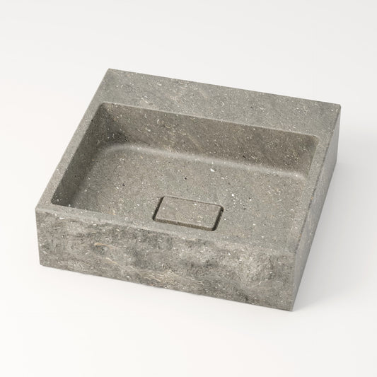 Vasque en marbre brute bleu gris de San Vicente 44 cm – Aumar