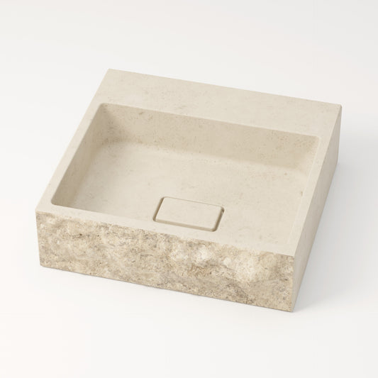 Vasque en pierre brute crème Moléanos 44 cm – Aumar