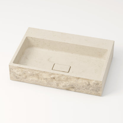 Vasque en pierre brute crème Moléanos 60 cm – Aumar