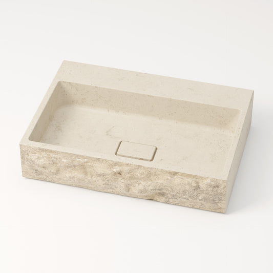 Vasque en pierre brute crème Moléanos 60 cm – Aumar