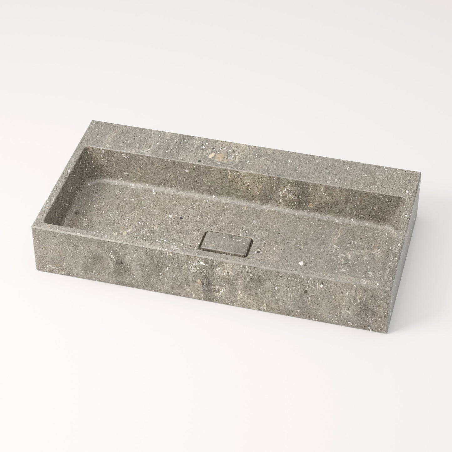 Vasque en marbre brute bleu gris de San Vicente 80 cm – Aumar
