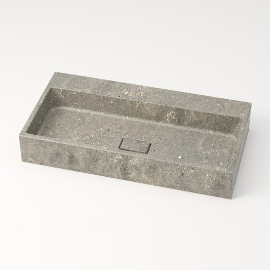 Vasque en marbre brute bleu gris de San Vicente 80 cm – Aumar