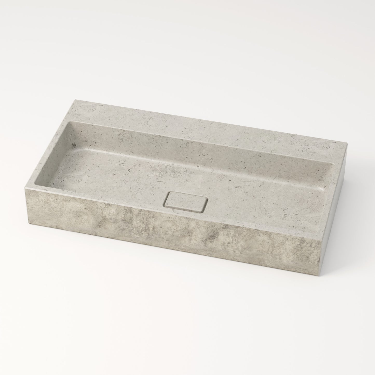 Vasque en pierre brute gris nuage Bleu de linière 80 cm – Aumar