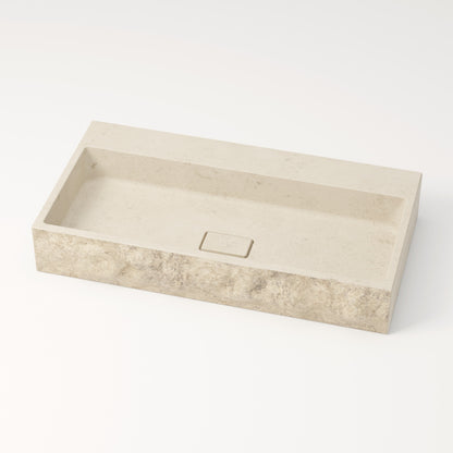 Vasque en pierre brute crème Moléanos 80 cm – Aumar
