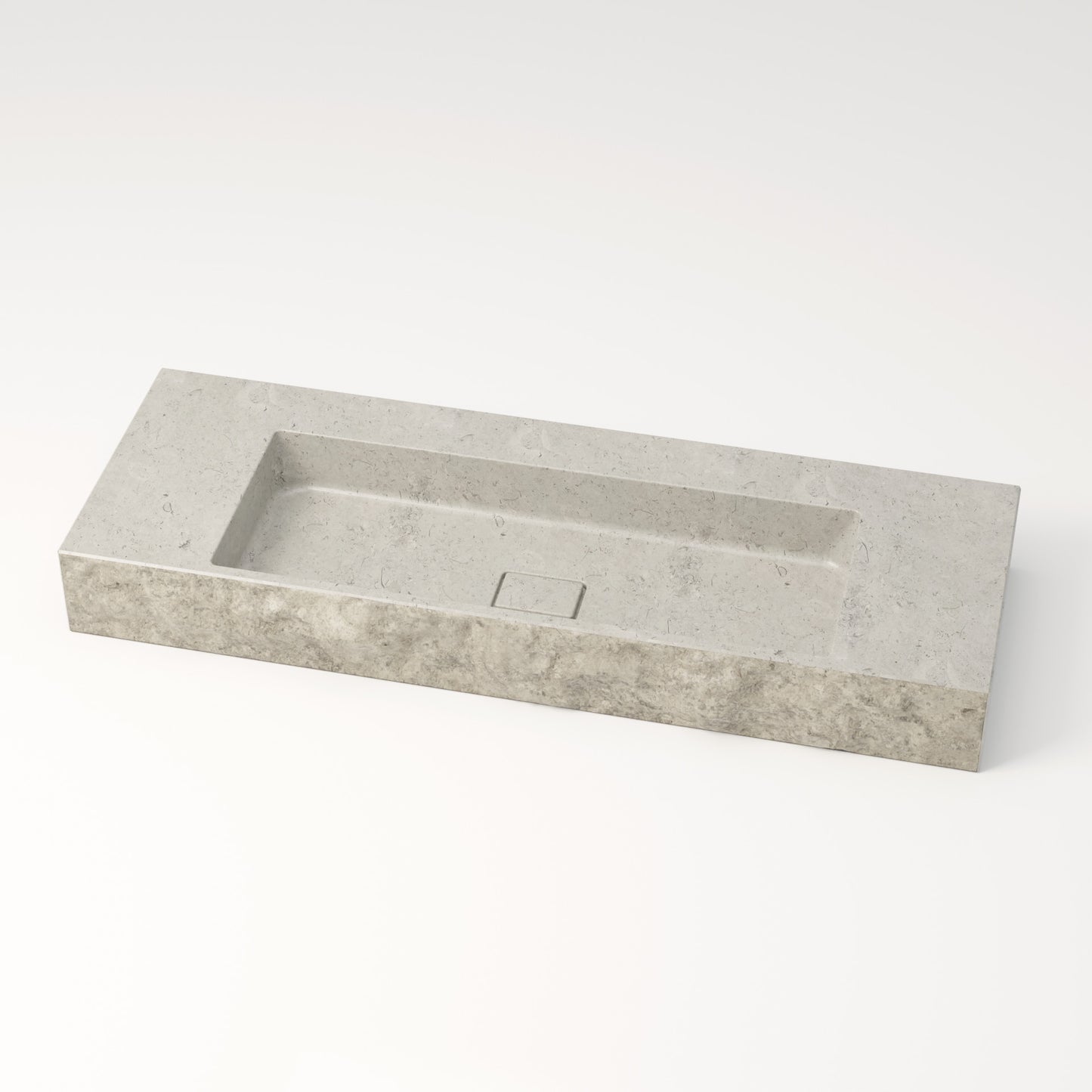 Vasque en pierre brute gris nuage Bleu de linière 120 cm –  Léman