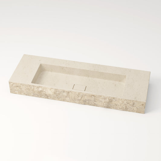 Vasque en pierre brute crème Moléanos 120 cm –  Léman