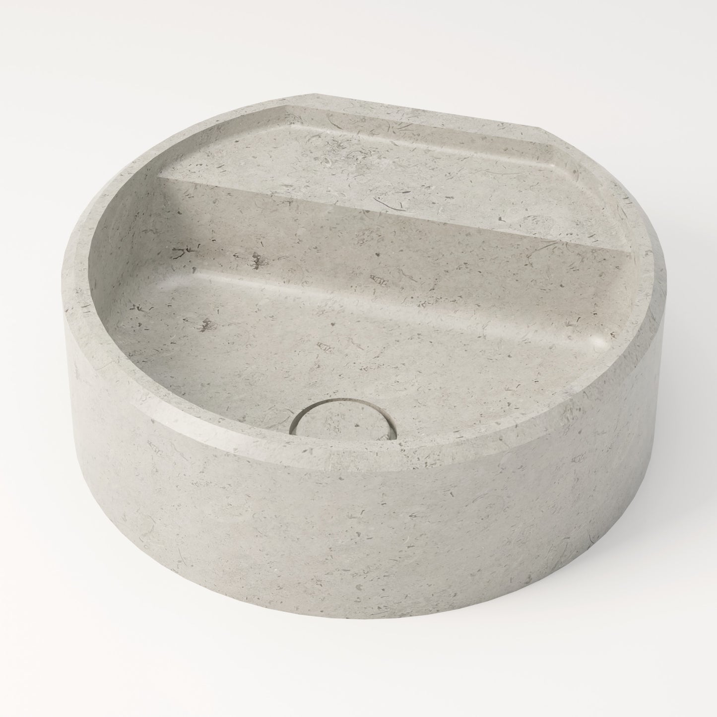 Vasque en pierre gris nuage Bleu de linière 44 cm – Salagou