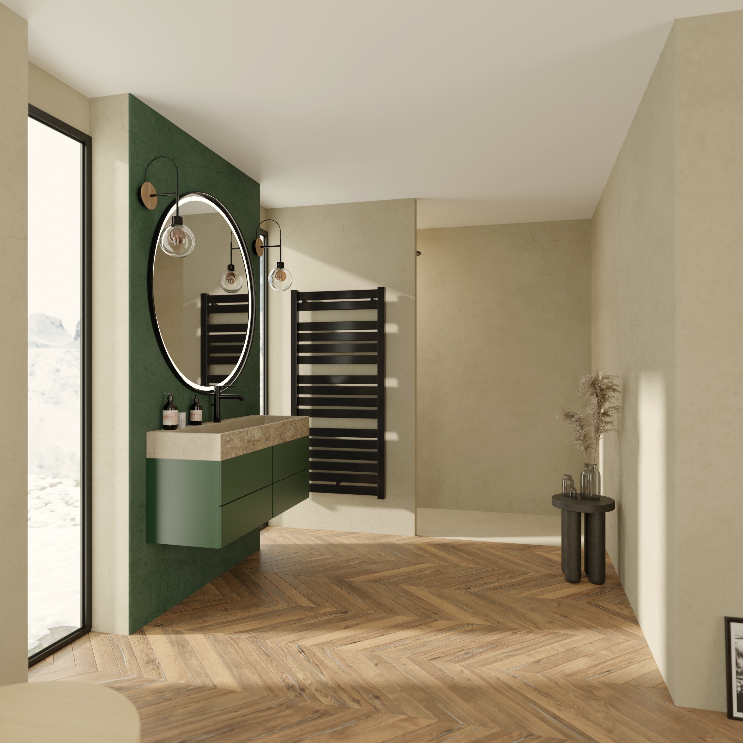 Vasque-en-pierre-dans-salle-de-bain-contemporaine-beton-cire