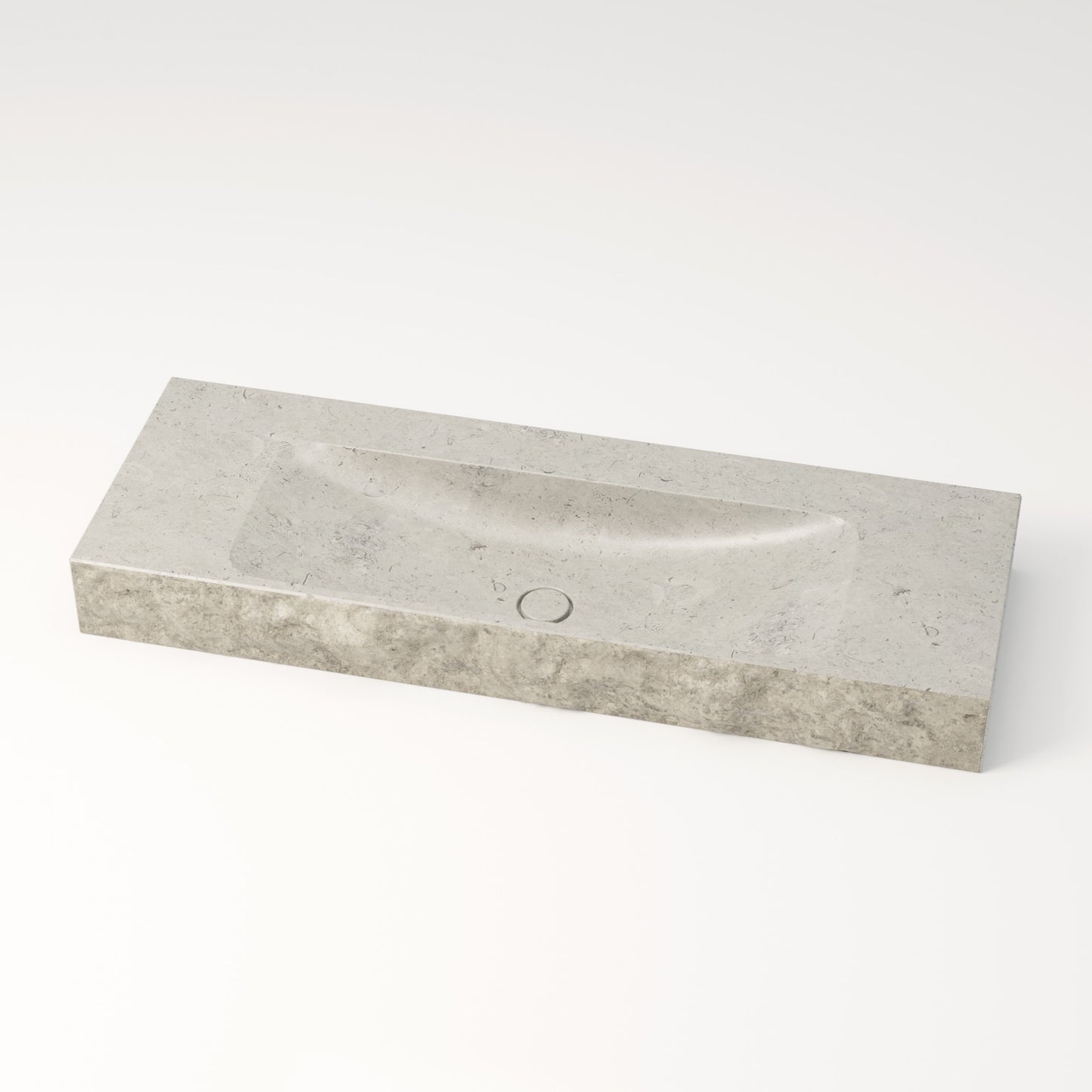 Vasque en pierre brute gris nuage Bleu de linière 120 cm –  Serre-Ponçon