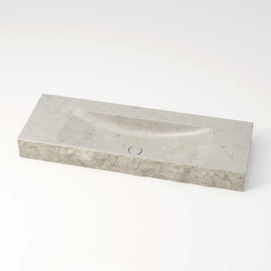 Vasque en pierre brute gris nuage Bleu de linière 120 cm –  Serre-Ponçon
