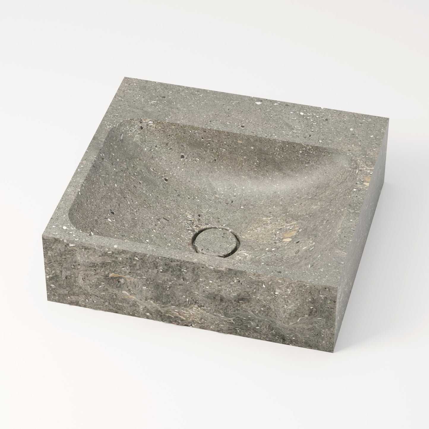 Vasque en marbre brute bleu gris de San Vicente 44 cm – Serre-Ponçon