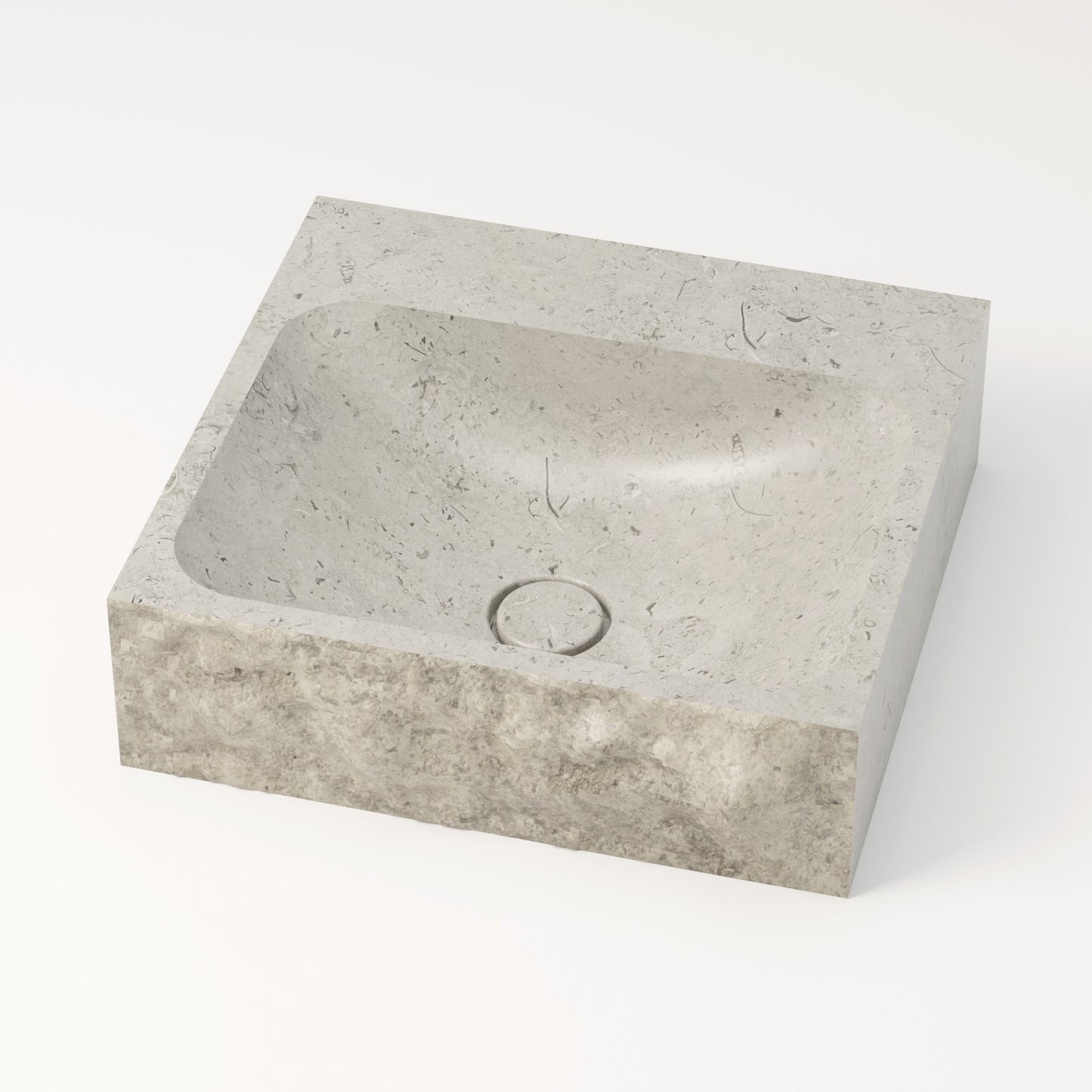 Vasque en pierre brute gris nuage Bleu de linière 44 cm – Serre-Ponçon