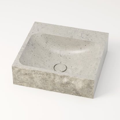 Vasque en pierre brute gris nuage Bleu de linière 44 cm – Serre-Ponçon