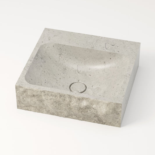 Vasque en pierre brute gris nuage Bleu de linière 44 cm – Serre-Ponçon