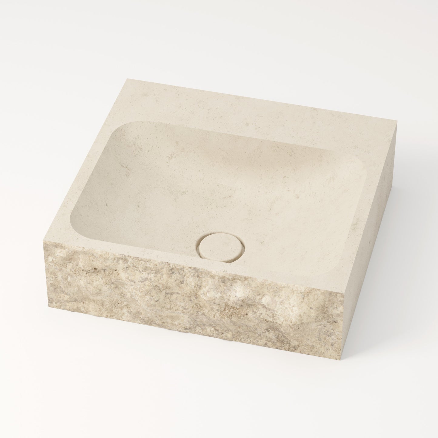 Vasque en pierre brute crème Moléanos 44 cm – Serre-Ponçon