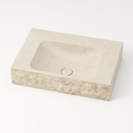 Vasque en pierre brute crème Moléanos 60 cm – Serre-Ponçon