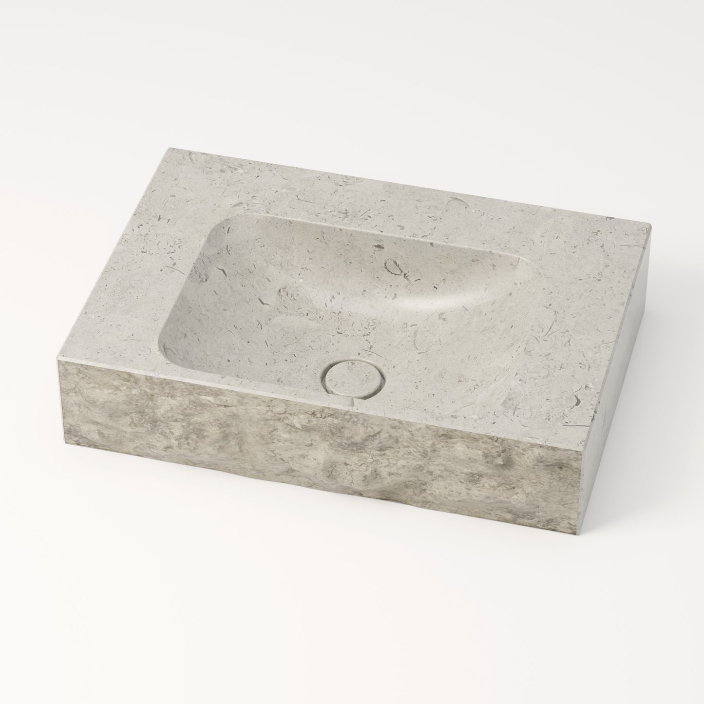 Vasque en pierre brute gris nuage Bleu de linière 60 cm – Serre-Ponçon