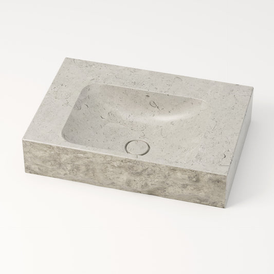 Vasque en pierre brute gris nuage Bleu de linière 60 cm – Serre-Ponçon