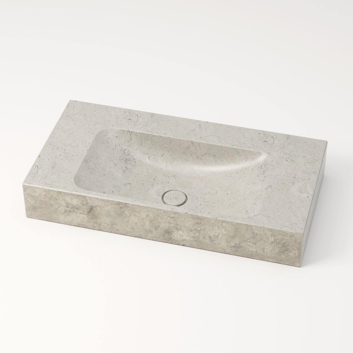 Vasque en pierre brute gris nuage Bleu de linière 80 cm – Serre-Ponçon
