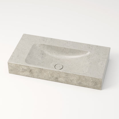 Vasque en pierre brute gris nuage Bleu de linière 80 cm – Serre-Ponçon
