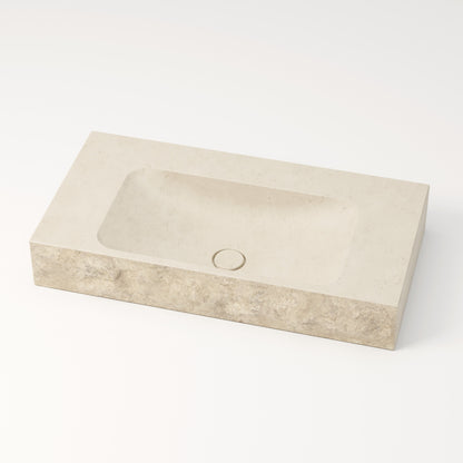 Vasque en pierre brute crème Moléanos 80 cm – Serre-Ponçon