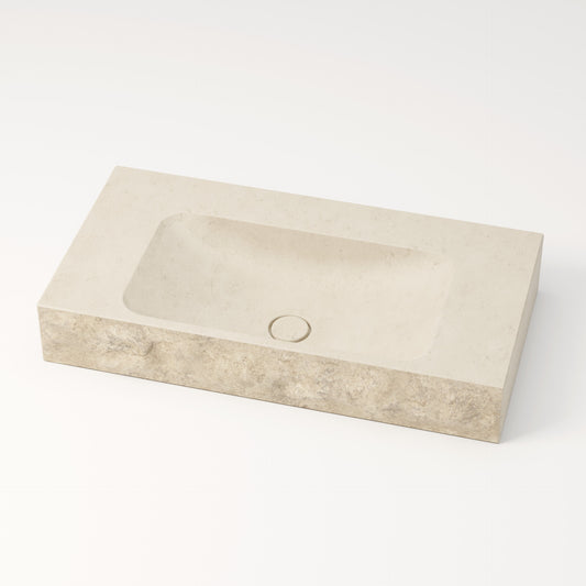 Vasque en pierre brute crème Moléanos 80 cm – Serre-Ponçon