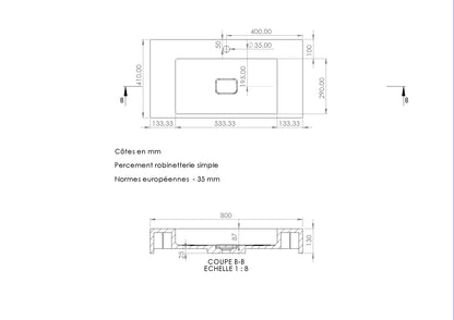 Vasque en pierre crème Moléanos 80 cm – Léman