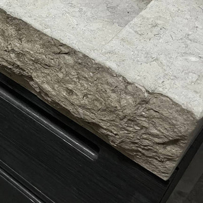 Vasque en pierre brute gris nuage Bleu de linière 120 cm –  Aumar